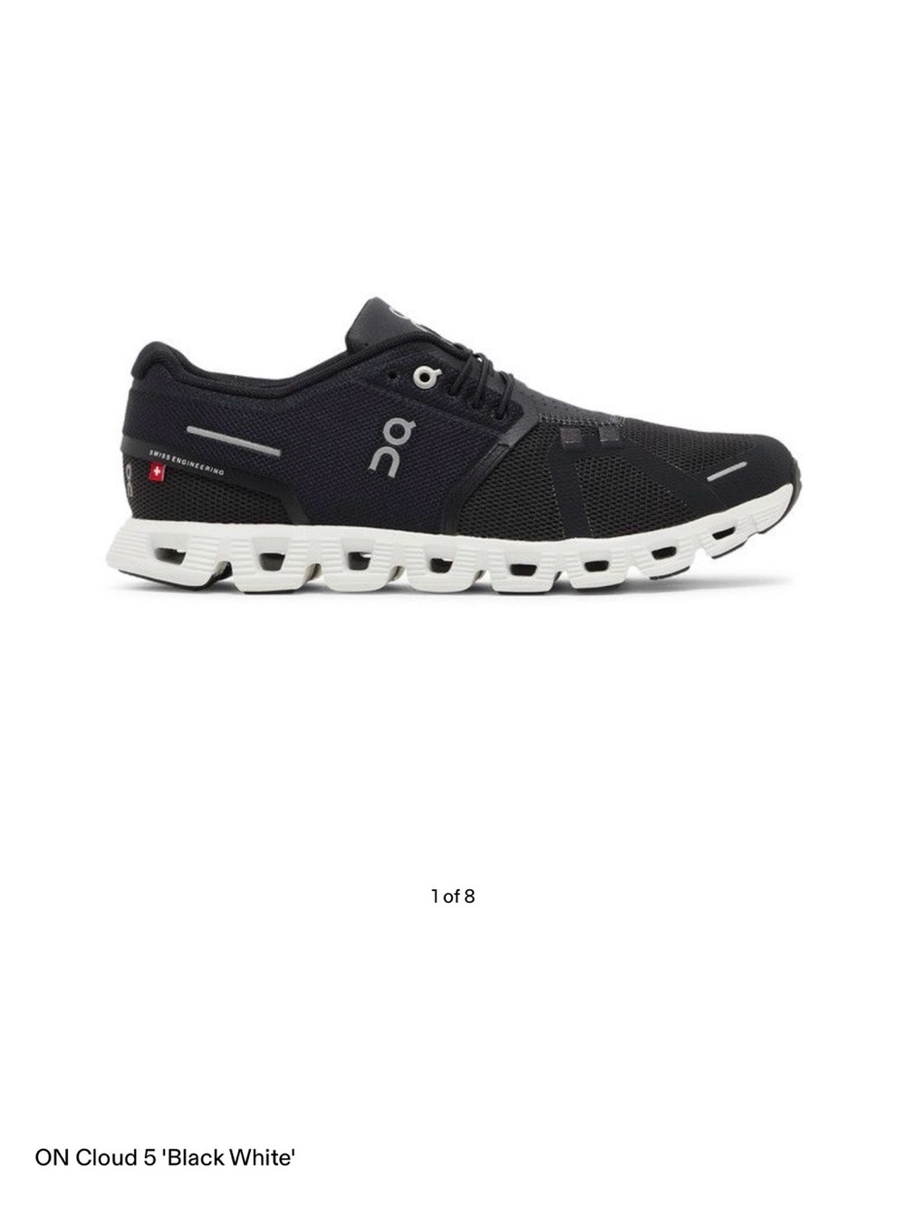 On Running Cloud 5 Men's Running Shoe - Black/White